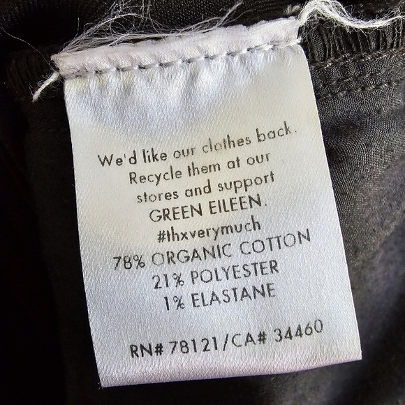Eileen Fisher Waxed Black Denim Organic Jeans - Picture 7 of 7